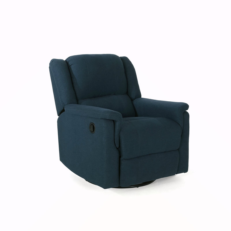 Fauteuil inclinable coulissant avec pivot, Tissu bleu marine