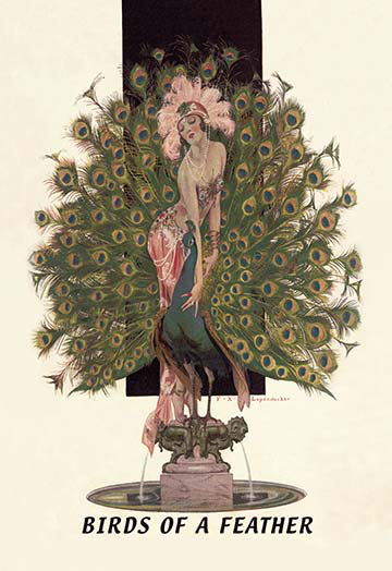 Affiche rétro à plumes de plumes, H 36 po x l 24 po x P 1,5 po