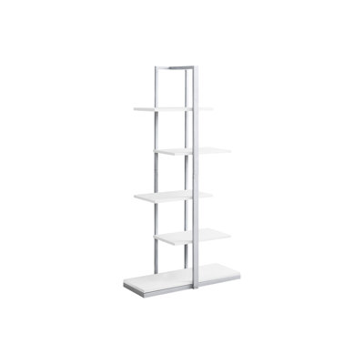 5 Tier In Modern Style, White And Grey, For Office Storage Bookcase Industrial Living Rooms