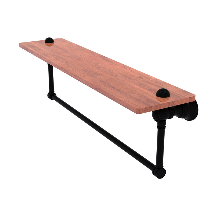 Tablette en bois Freyja, Noir mat, H 5,54 po x l 22 po x P 7 po