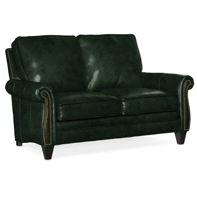 Reddish Leather Loveseat