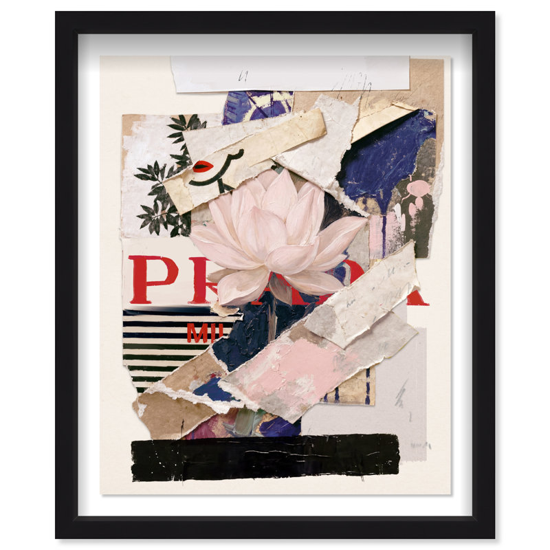 Milano Collage Framed Graphic Art, 37.5"H x 46.5"W, Black Shadowbox