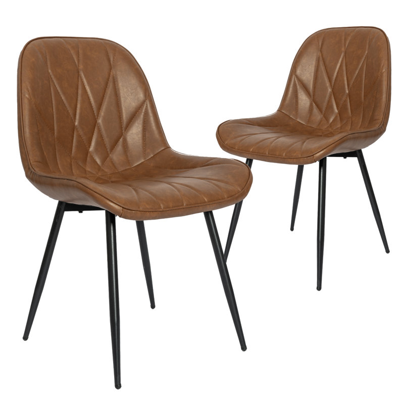 Ensemble de 2 chaises de salle à manger en similicuir George Oliver