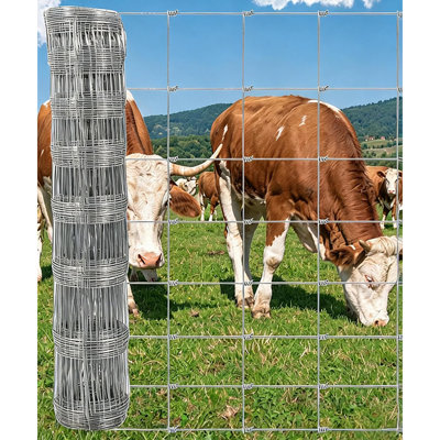 Clôture galvanisée pour bétail, 1,83 m de haut x 79,97 m de long, fil d'acier à haute résistance et à joints articulés de calibre 12