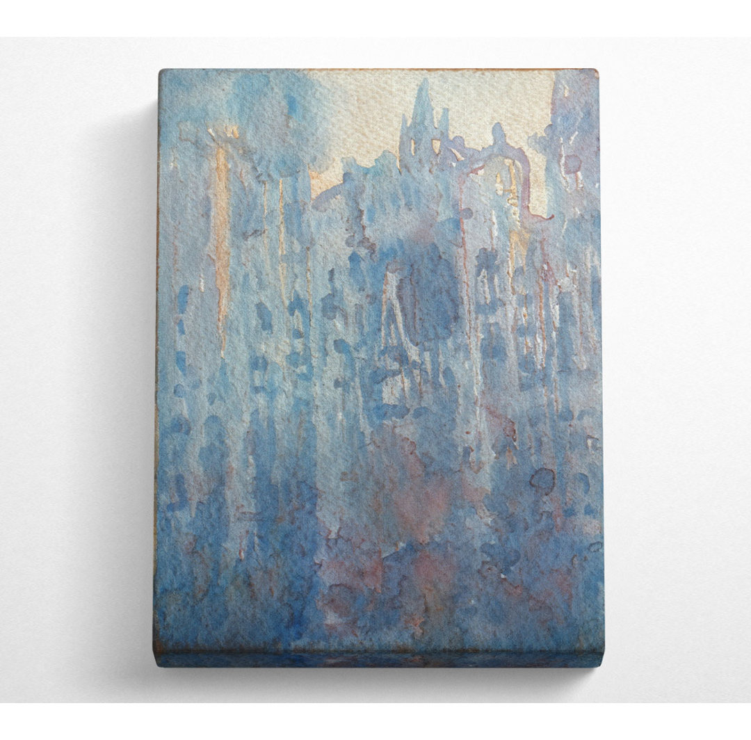 Monet das Portal der Kathedrale von Rouen im Morgenlicht - Kunstdrucke auf Leinwand