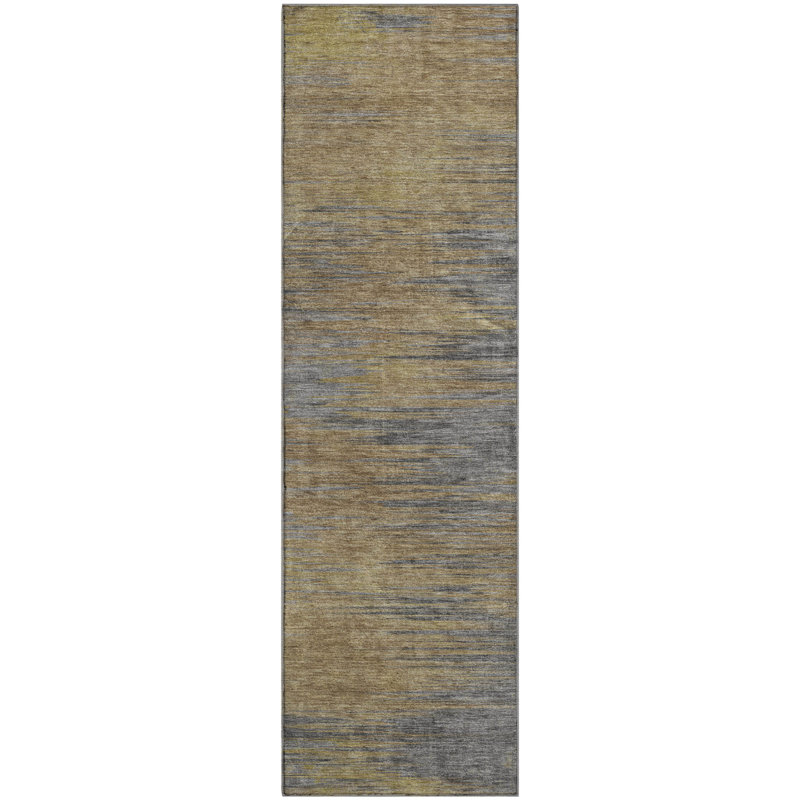 Premium Machine Washable Prisco Brown Rug, Runner 2'3" x 7'6"