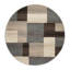 Tapis gris-brun rond patchwork résistant aux taches-605977233