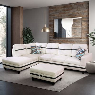 Rilan 103.5'' Faux Leather Sofa & Chaise