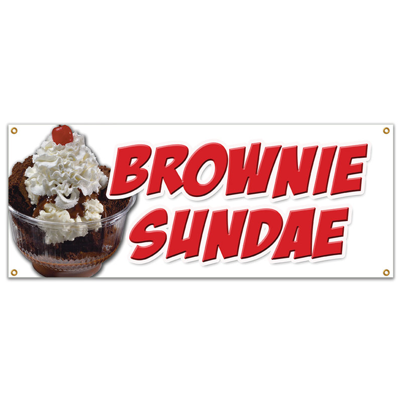 Enseigne Brownie Sundae, H 18 po x l 48 po x 0,1 po