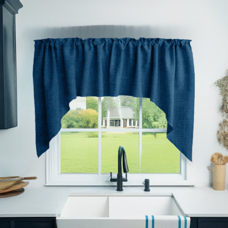Cantonnière l 72 po Swag, Bleu turquoise foncé
