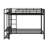 Queen Bunk Bed With Storage Shelves And LED Lights, Modern Metal Bunk Bed With Ladders