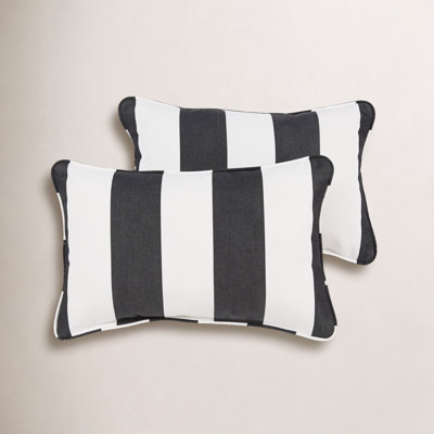 Bridger Striped Sunbrella® Outdoor Reversible Throw Pillow