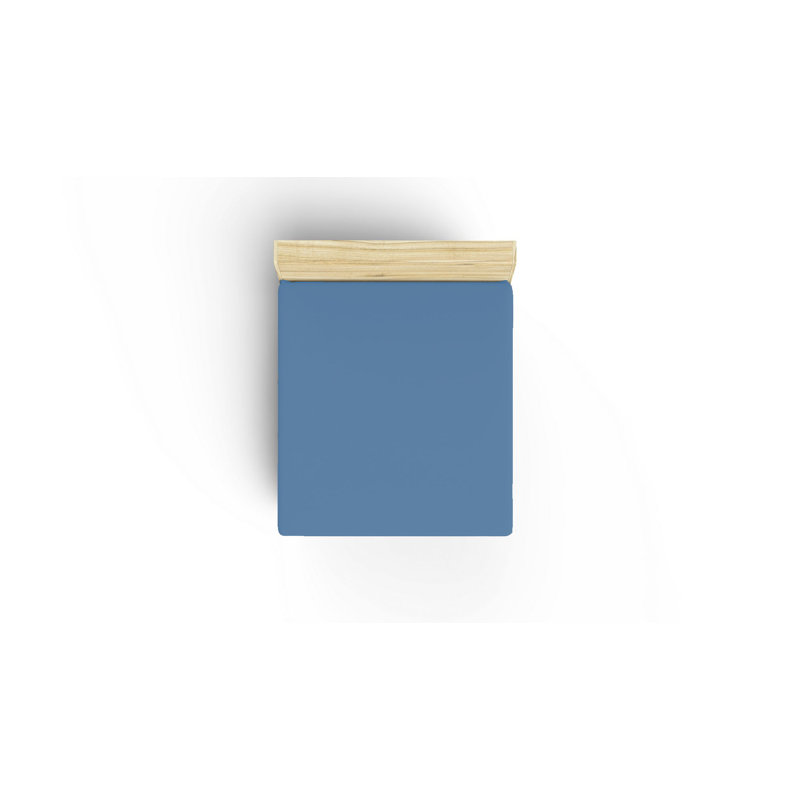 Premium 100% Cotton Queen Fitted Sheet, Blue, 59 x 79 + 11.8 Deep Pocket | 155 Thread Count, Soft & Breathable | Machine Washable at 86°F | Perfect for Comfort and Style in Your Bedroom