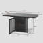 Table de salle à manger rectangulaire moderne de 47,24 à 63 po, extensible, avec plateau de table noir imprimé et pieds de table de rangement -1246551439