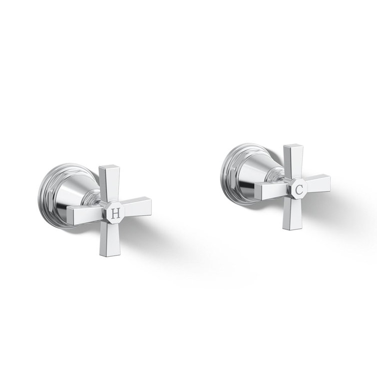 Pinstripe® Pure Deck-Mount High-Flow Bath Valve Trim with Cross Handles, Handles Only, Valve Not Included