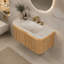 Meuble-lavabo mural de 91 cm (36 po) avec lavabo intégré, armoire incurvée cannelée avec éclairage à détecteur de mouvement pour salle de bain moderne