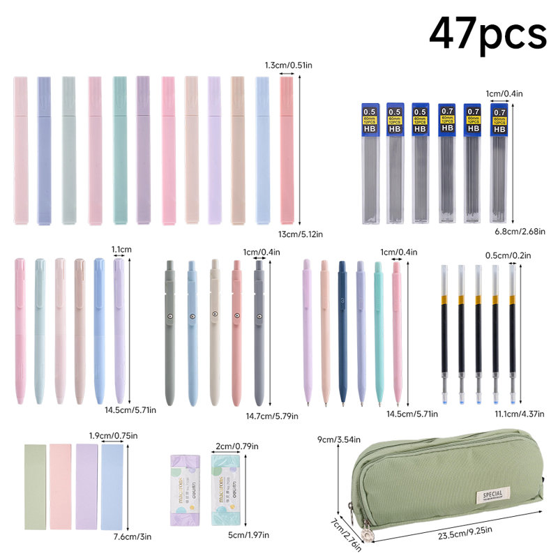 47Pcs Stationery Set with Pencil Case