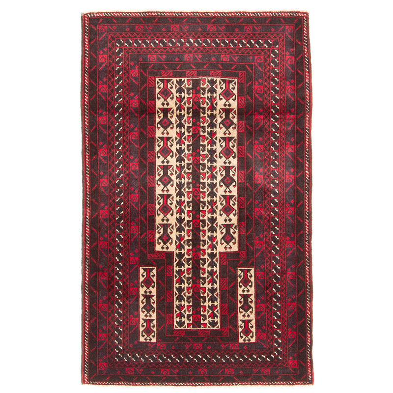 Tapis brun clair Teimani 2 pi 10 po x 4 pi 8 po