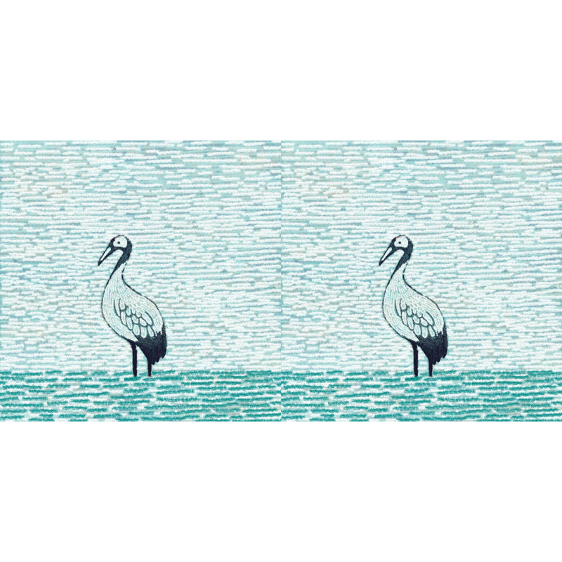 Housse de coussin d'extérieur carré Beach Insert Bird, 18 po x 18 po, Aqua