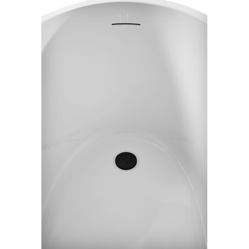 Baignoire autoportante 51 "avec drain interne Streamline, Matte Black