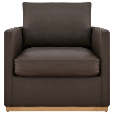Fauteuil pivotant en cuir véritable Bobbi