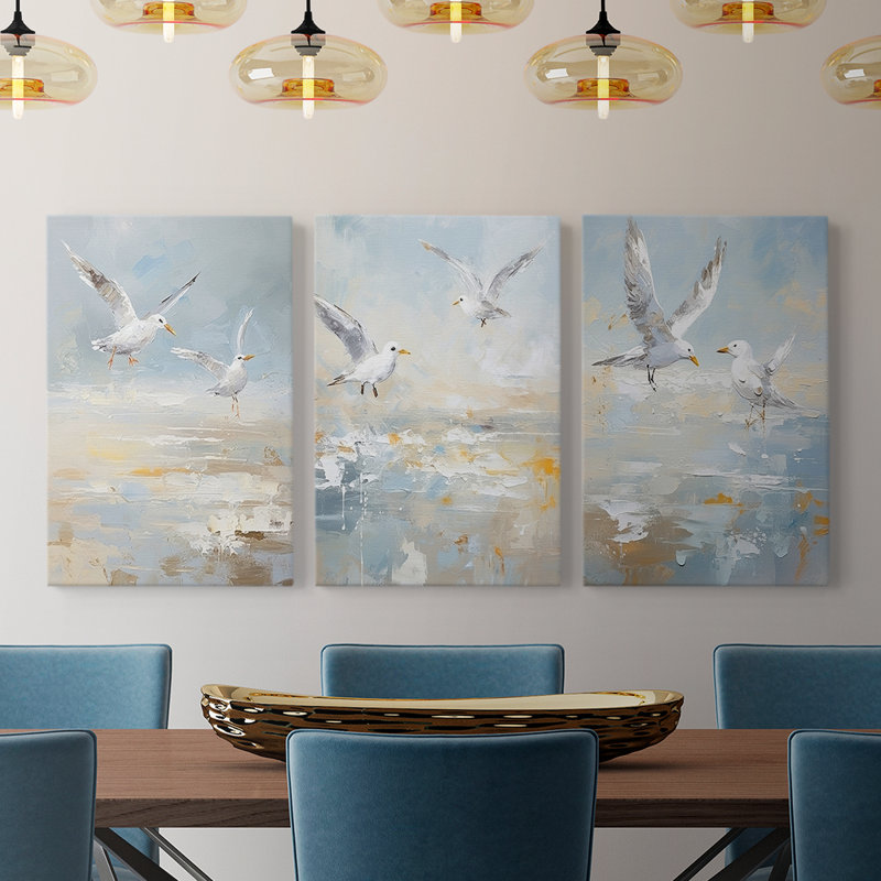 Série Sea and Shore CVII - Ensemble de toiles tendues avec châssis Premium - Prêt à être accroché