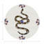 Sous-verres ronds en cuir végétalien bleu et blanc Thistle and Snake-1626477275