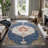 GLN Rugs Vintage Collection - Machine Washable Area Rug, Vintage Washable Rug, Non Slip Area Rug, Low Pile Living Room Rug, Bedroom Rug, Bathroom Rug - Easy Clean (Blue and Multicolor Rug)-66446144