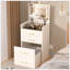 Meuble-lavabo 3 en 1 avec miroir ouvert et bureau en verre spacieux, meuble-lavabo compact avec 3 tiroirs pour la chambre à coucher-129911227
