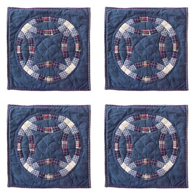 Double Wedding Ring Cotton Throw Pillow