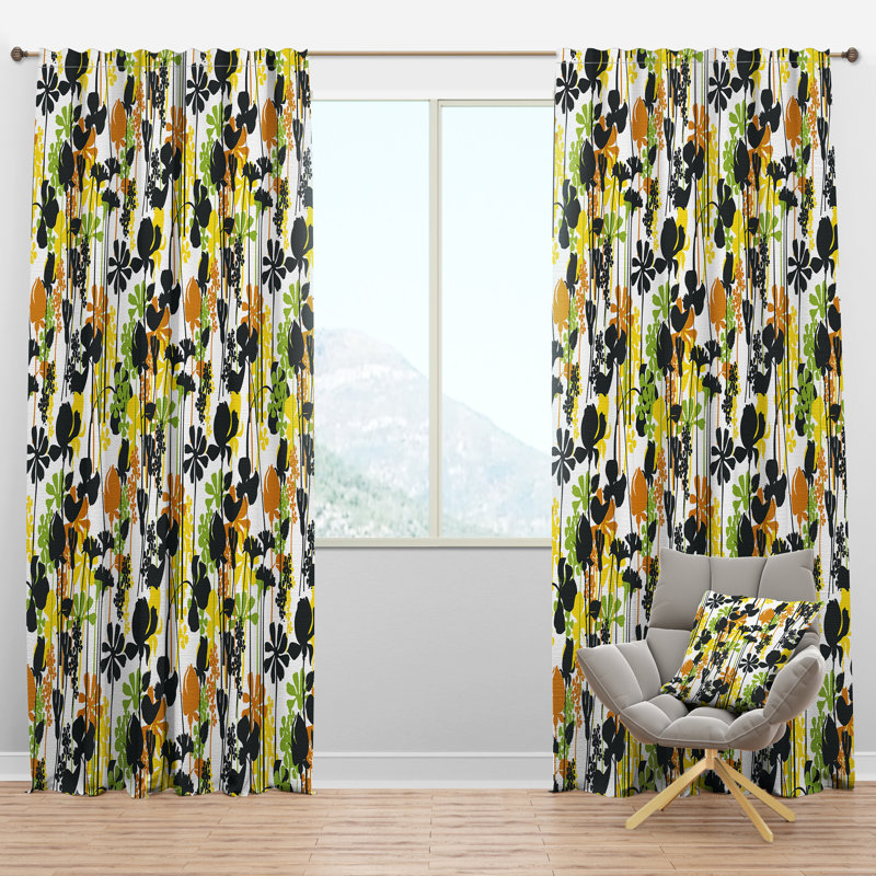 Panneau de rideau simple semi-diaphane avec passe-tringle Summer Meadow, l 52 po x L 95 po