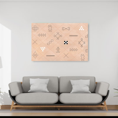 Geometric Tribal Symbols Abstract Geometric Minimalist Wall Art Print by Elena Ristova - Print