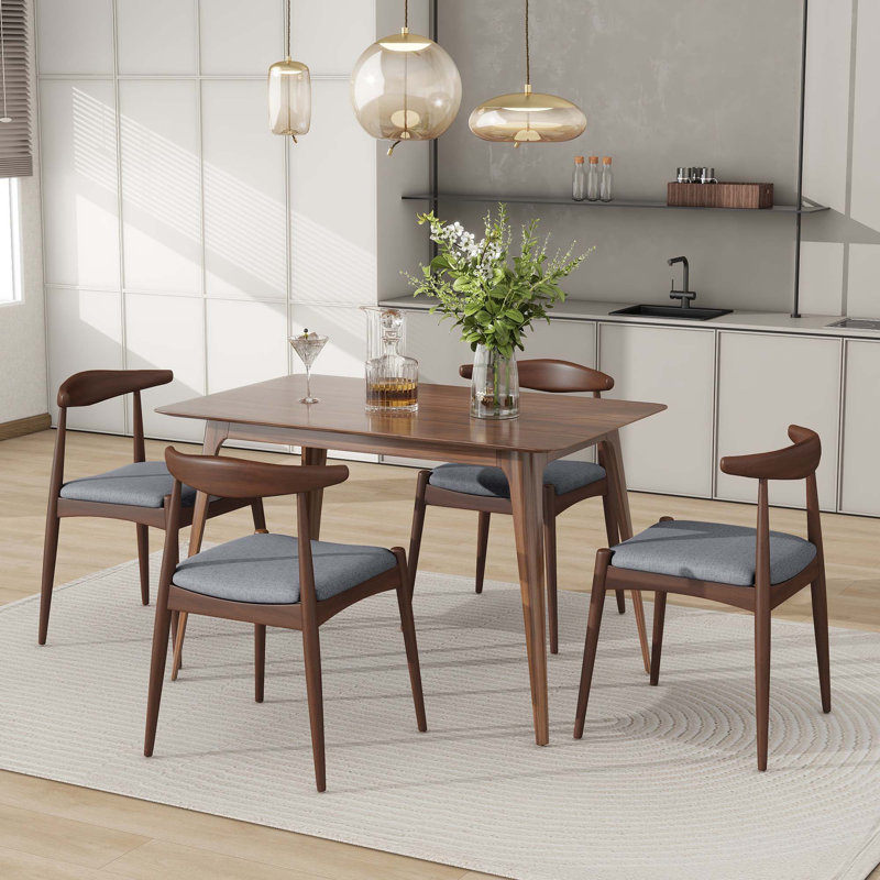 Chaises de salle à manger modernes et minimalistes nordiques, ensemble de 2, pour chaise de salle à manger, Brun, Gris clair