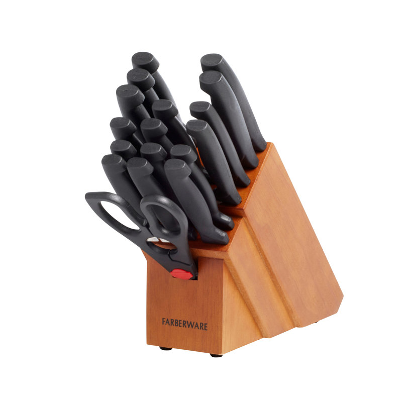 Farberware 18-Piece Never-Needs-Sharpending Knife Block Set