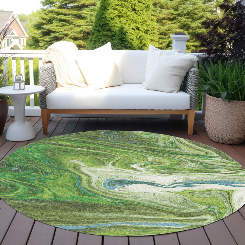  Machine Washable Indoor/Outdoor Chayden ACN1061 Rug, Round 8'