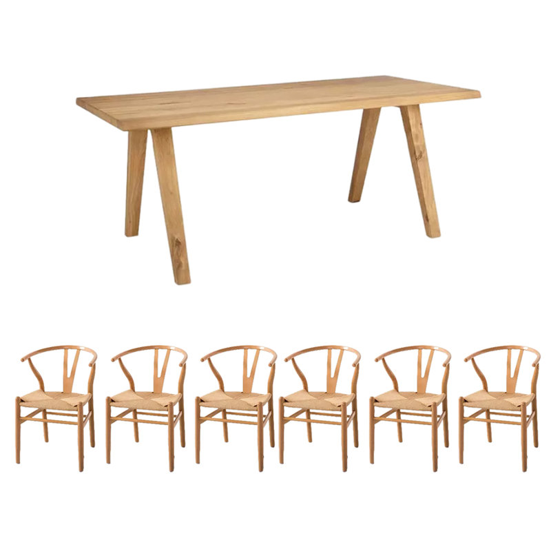 Rectangular Dining Set, H 29,53 po x L 55,12 po x l 27,56 po