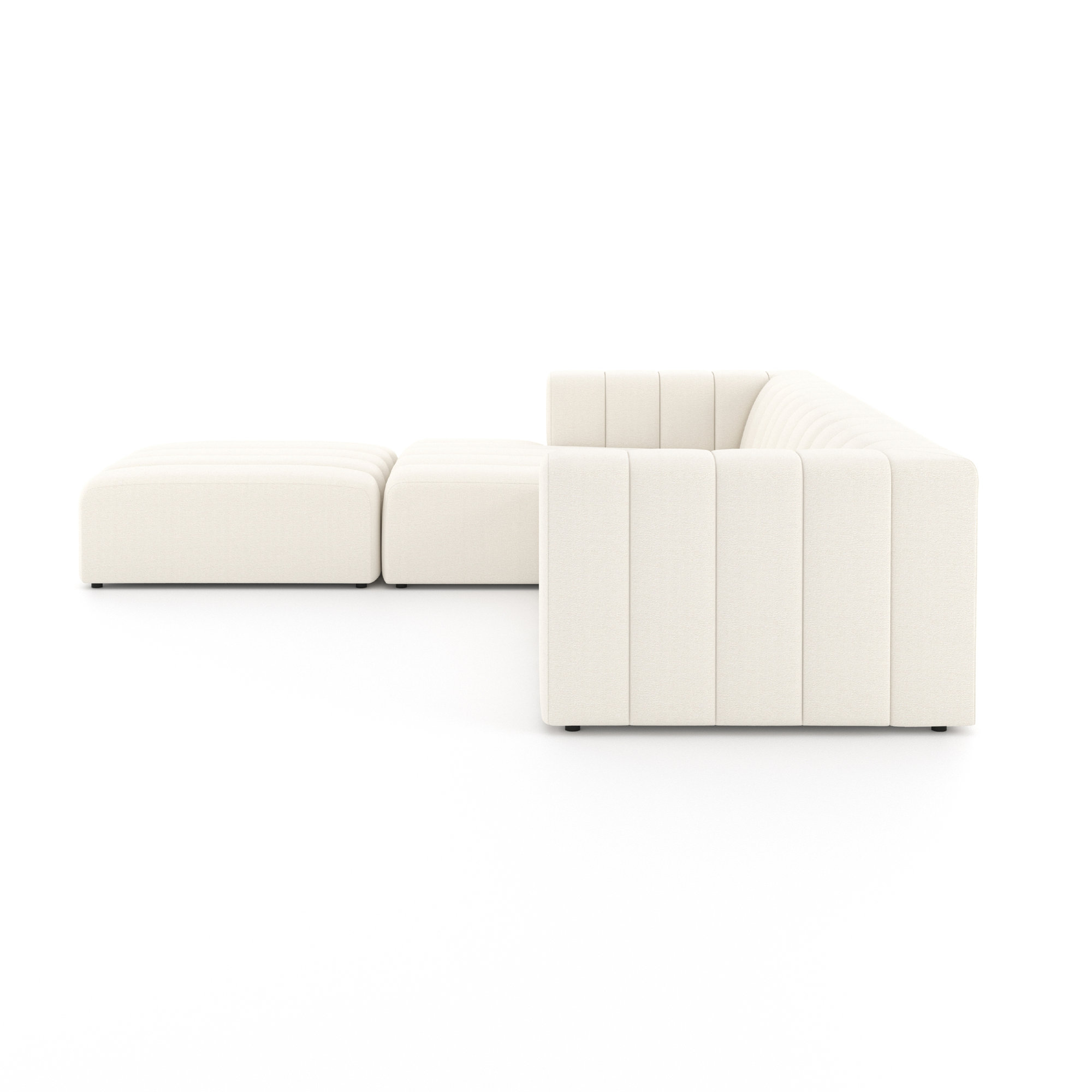 Bowry 110" Wide Sofa & Chaise with Ottoman, Fayette Cloud Polyester Blend, Left Hand Facing