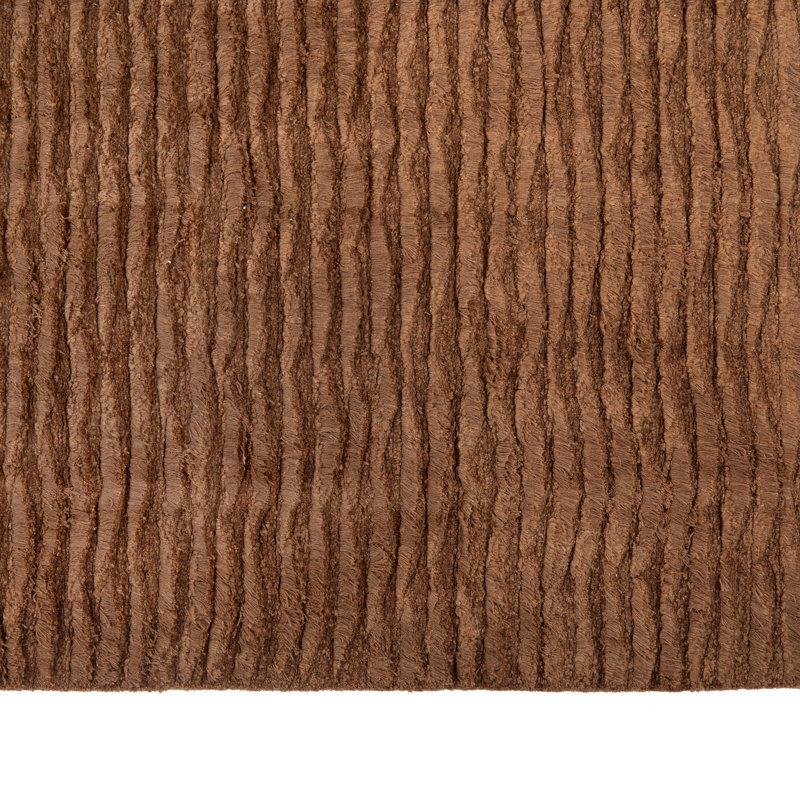 Toffee Texture Silk Rug, Rectangle 6' x 9'