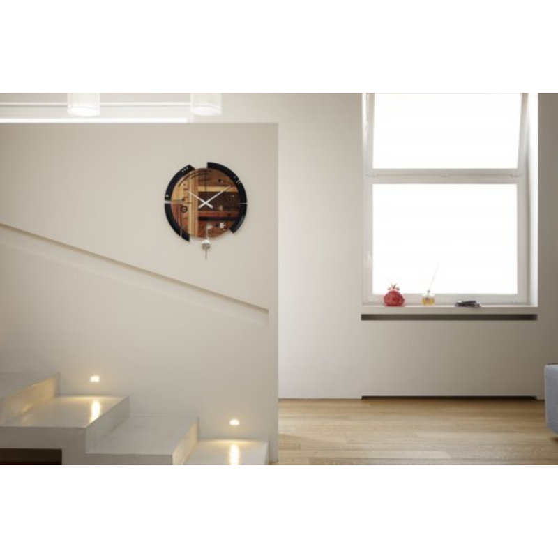 Ismaeil Wood Wall Clock, Brown/Black