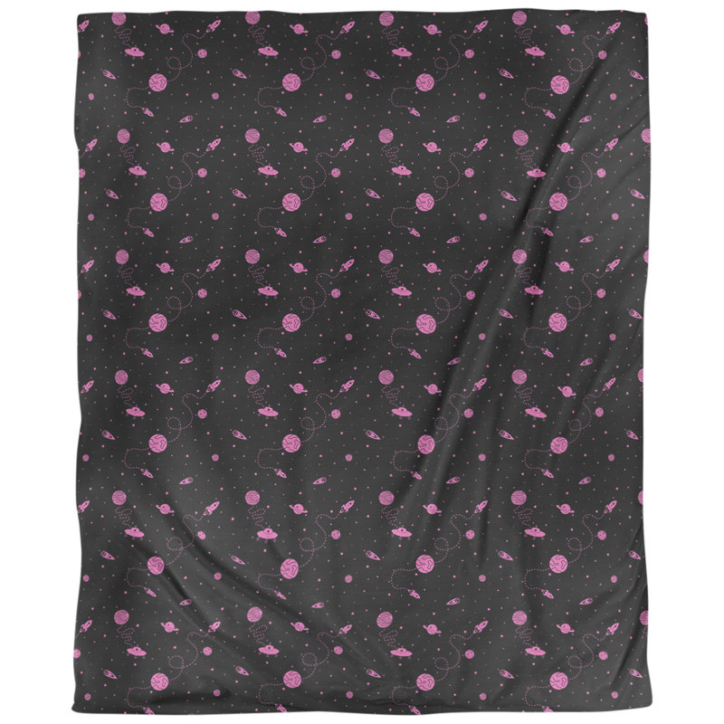 Housse de couette Katelyn Elizabeth, Housse de couette simple TG, Noir clair / Rose, Polyester brossé