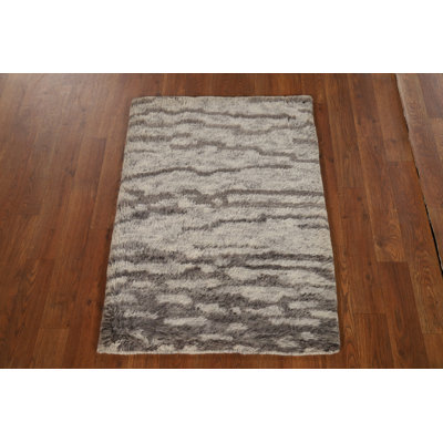 Tapis indien à motif abstrait 2 x 3