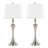 Flint 30" Contemporary Metal Table Lamp With Textured Slub Linen Shade And Built-In Usb Port From Grandview Gallery - Set Of 2-1354766939-1354766937