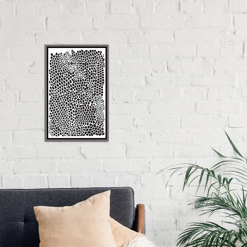 « snakeskin'-impression », reproduction d’art, Toile encadrée de bois rustique foncé, H 60 po x l 40po x P 1,5 po