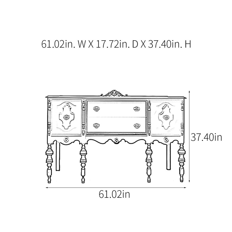 Retro Multifunctional Console Table