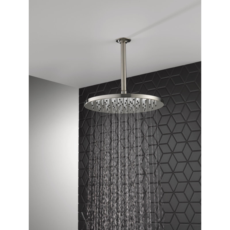 Rain Fixed Shower Head with H2Okinetic Technology, Lumicoat Stainless