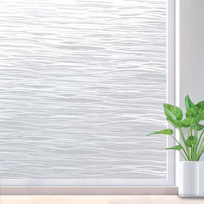 Window Privacy Film Frosted Glass Film Removable Vinyl Door Coverings UV Blocking Decorative Static Cling Non-Adhesive Window Clings Sticker For Home Decor, 23.6 X 118.1 Inches