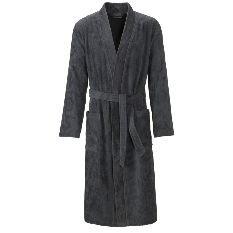 Bathrobe, Grey/Brown/Blue, Small (S)