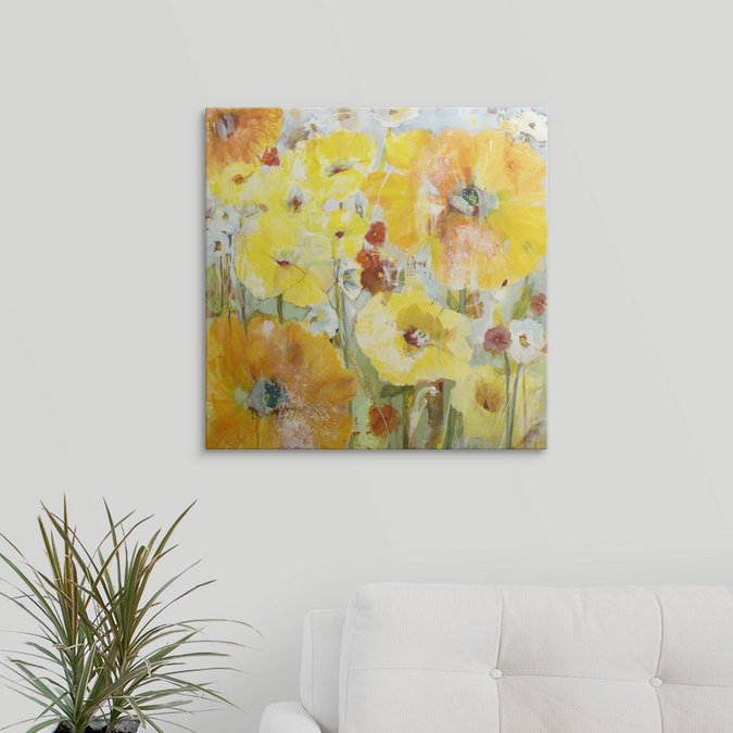 Anjulie " Spring Partners " by Jill Martin, 35" H x 35" W x 1.5" D, Canvas