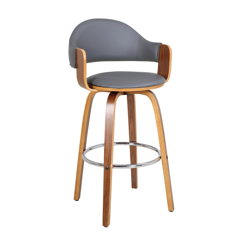Tabouret de comptoir pivotant de 25,6 po Colwell, Gris