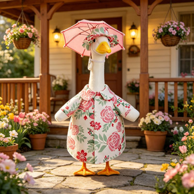 Fits 23 Inch Porch Gooses Dress Up Outfitse With Umbrella For Lawns Porch Gooses Outfits Floral DressFor Spring Summer Outdoor